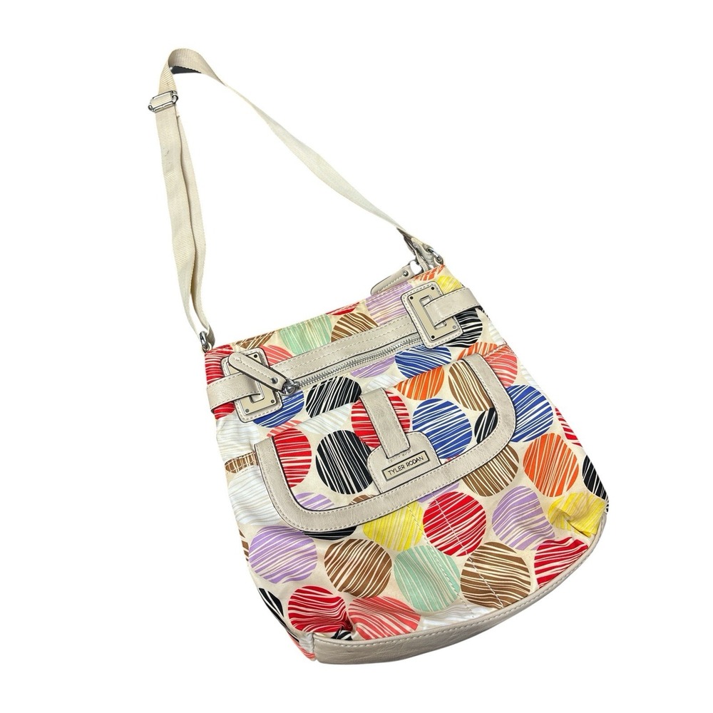 Tyler Rodan Multicolor Fabric Crossbody Organizer Purse Multiple Pockets EUC‎